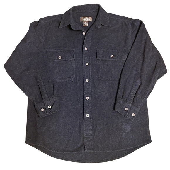 Other - Moose Creek Mens Dark‎ Gray Button Up Flannel Shirt with Chest Pocket Sz Med